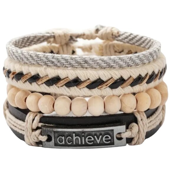 4 PC Bracelet Set, Surfer bracelets, Yoga Boho Bracelet Gift for Her - Picture 1 of 4